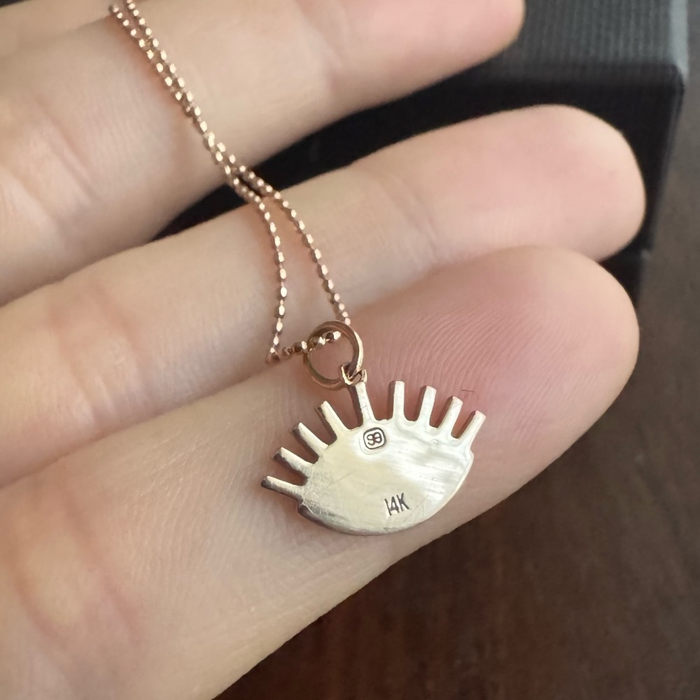 Sydney Evan 14kt Rose Gold Evil Eye Necklace MAKE OFFER - Picture 5 of 7